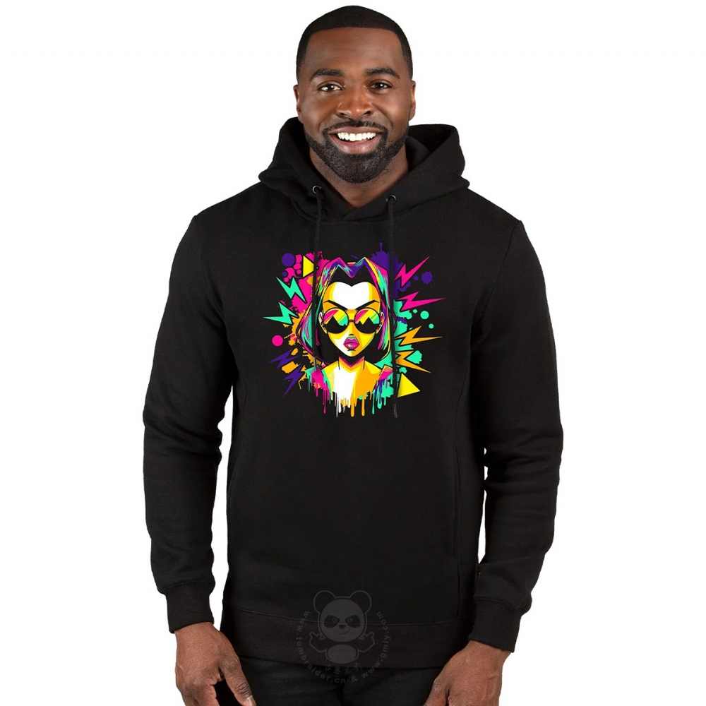 官方商城：劳拉90年代复古泼墨 - 中性连帽卫衣